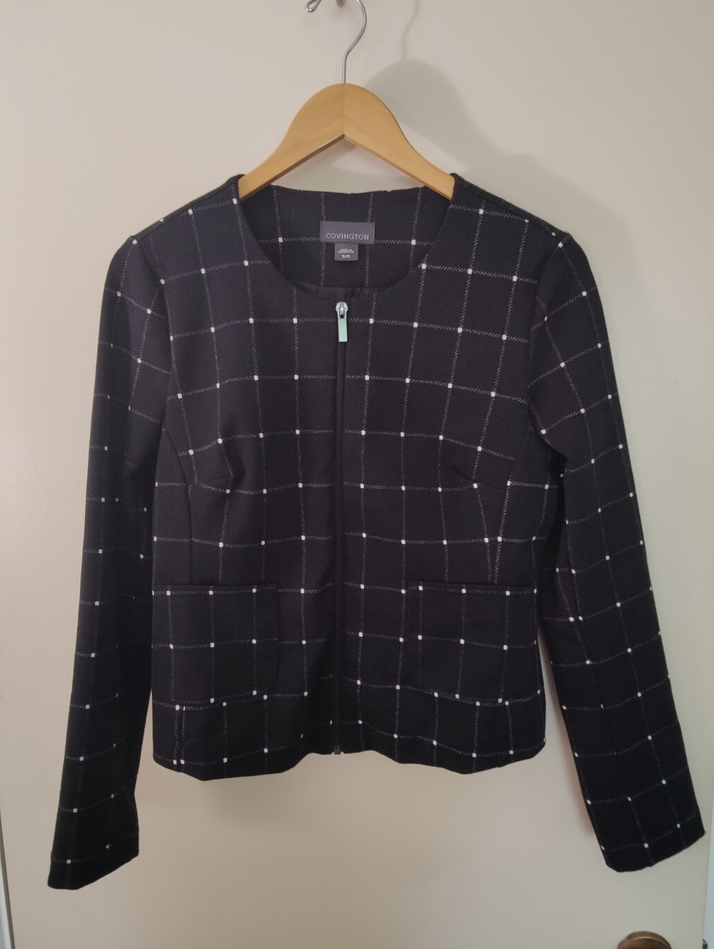 Covington Black Windowpane Zip Blazer - Picture 3 of 11
